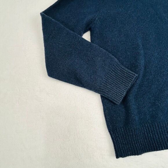 NWT Gap Wool Sweater Size XL Navy Blue‎ Angora Patchwork Textured V-Neck Preppy - Picture 15 of 16